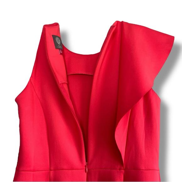 Vince Camuto one sleeve large ruffle red dress NEW - Picture 5 of 9